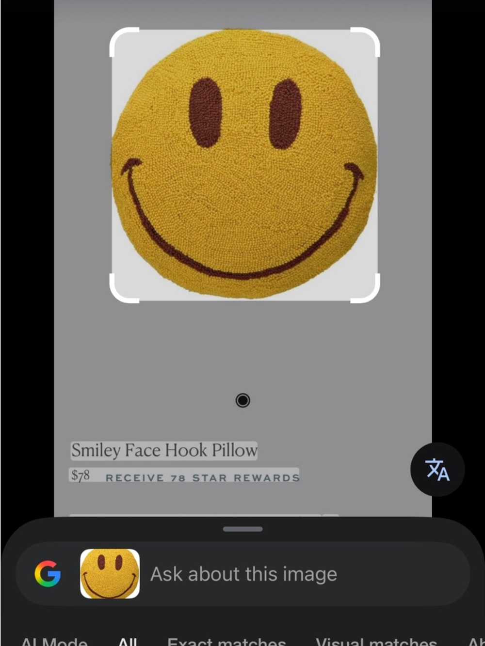 Yellow Smiley Face Pillow Round Cushion Handmade 100% Wool 15 Inch Diameter - Picture 4 of 5